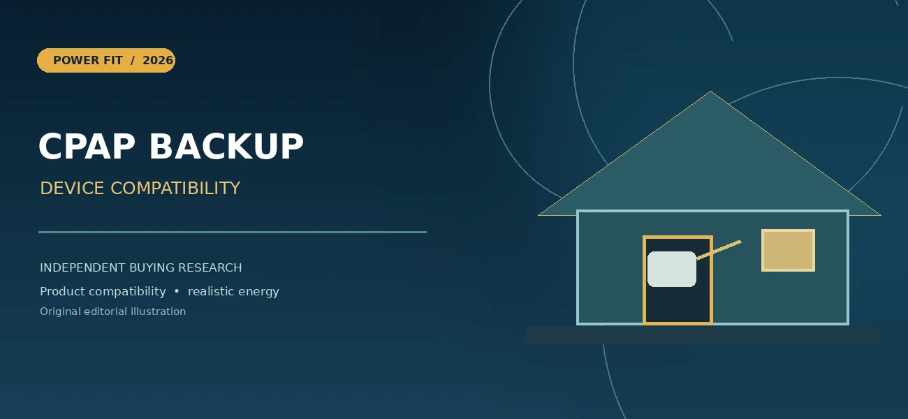Conceptual illustration of portable battery equipment for cpap solar battery buying guide; not an actual product photograph